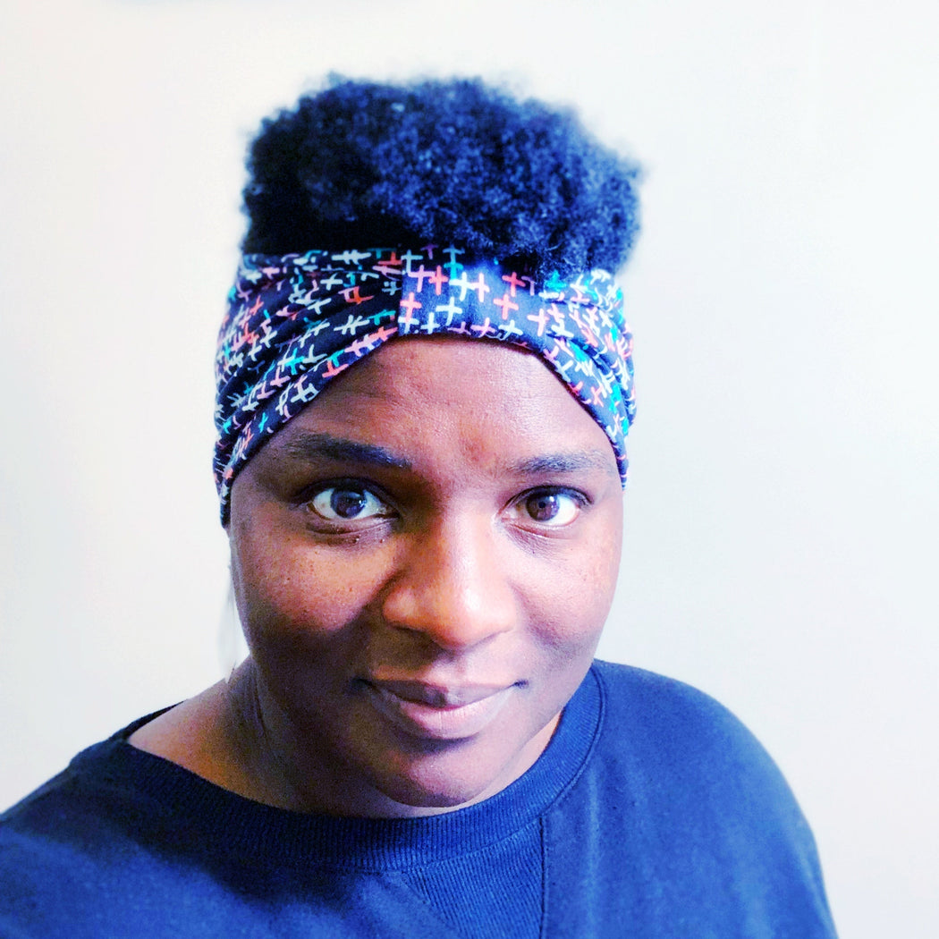Faux Bow Headband - Black + Leopard