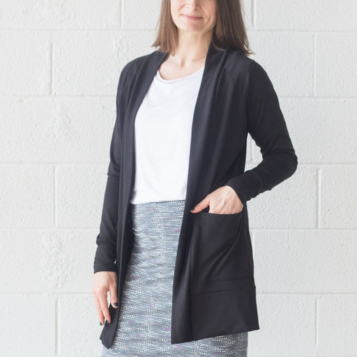 Tetragon Pocket Cardigan - Black