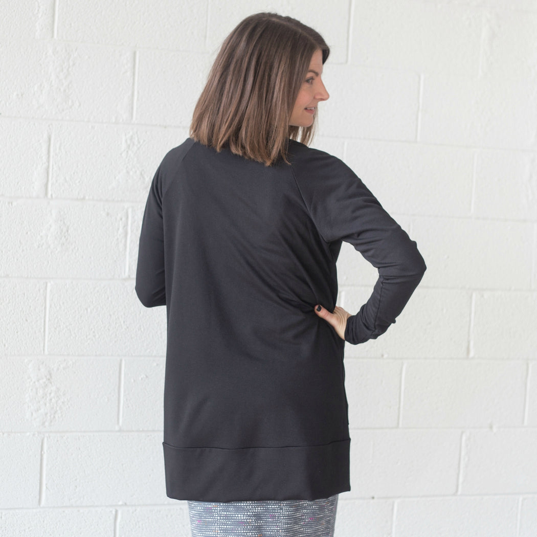 Tetragon Pocket Cardigan - Black