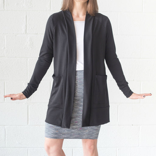 Tetragon Pocket Cardigan - Black