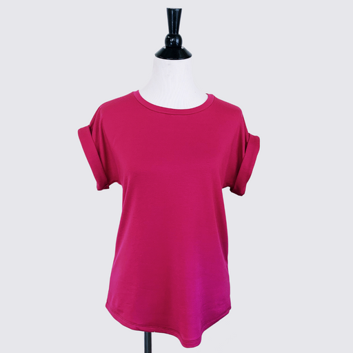 Short Sleeve Sweatshirt - Fuchsia
