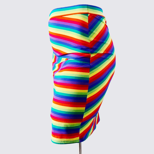 Fractured Linear Pencil Skirt - Rainbow