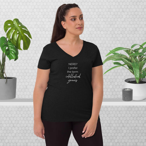 Women’s recycled v-neck t-shirt - Intellectual Genius