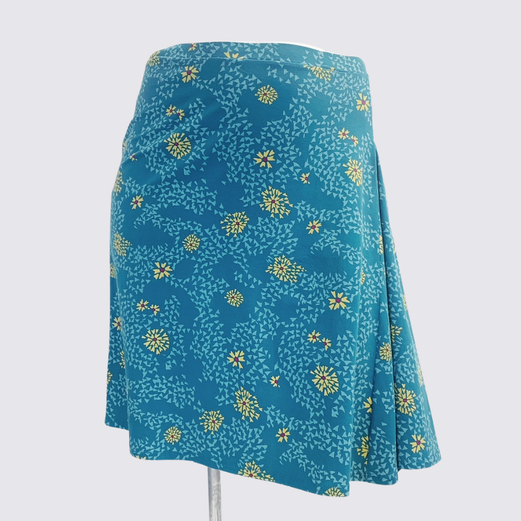 Geometric Floral Midi Skirt